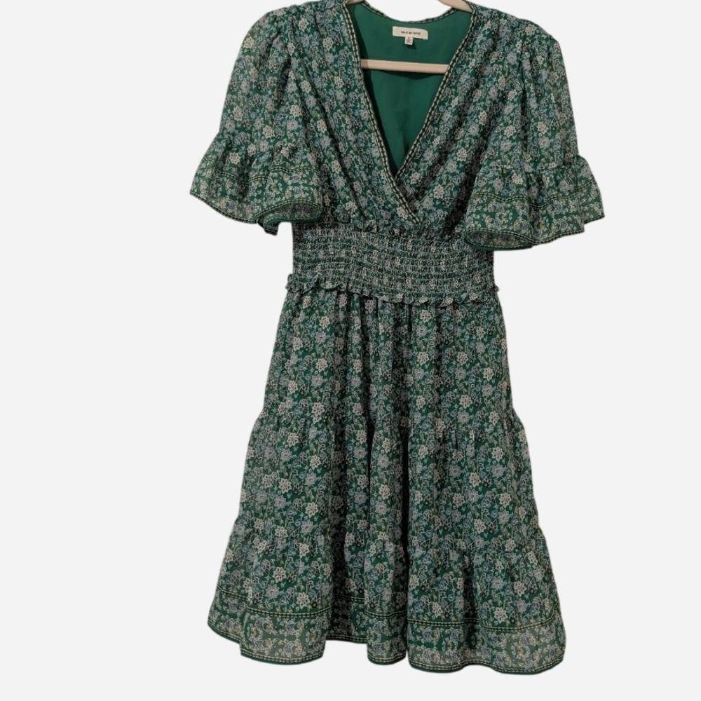 Pre-owned Floral Green Dress